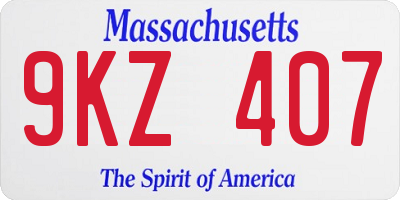 MA license plate 9KZ407