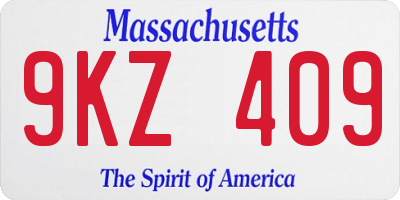 MA license plate 9KZ409