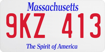 MA license plate 9KZ413