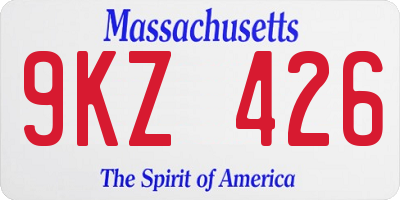 MA license plate 9KZ426