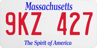 MA license plate 9KZ427