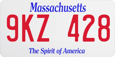 MA license plate 9KZ428