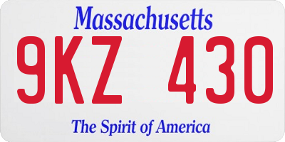 MA license plate 9KZ430