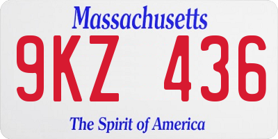 MA license plate 9KZ436