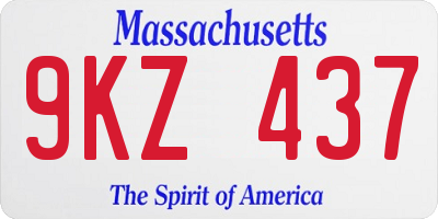 MA license plate 9KZ437