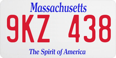 MA license plate 9KZ438