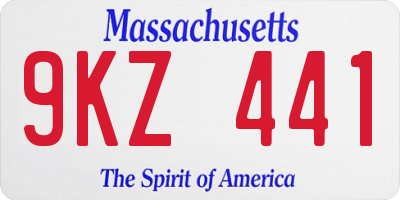 MA license plate 9KZ441