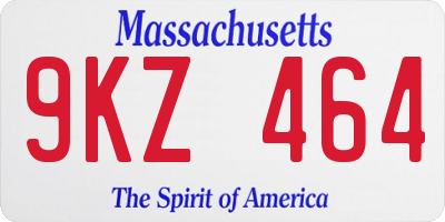 MA license plate 9KZ464