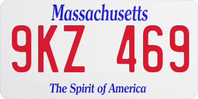 MA license plate 9KZ469