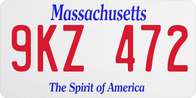 MA license plate 9KZ472