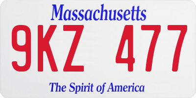 MA license plate 9KZ477