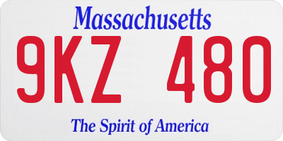 MA license plate 9KZ480