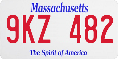 MA license plate 9KZ482