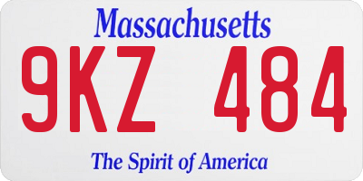 MA license plate 9KZ484