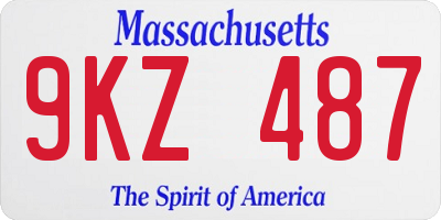 MA license plate 9KZ487