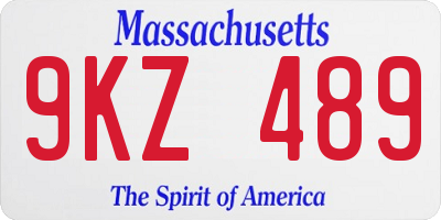 MA license plate 9KZ489