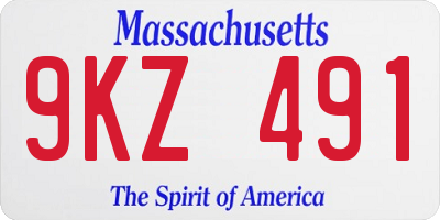 MA license plate 9KZ491