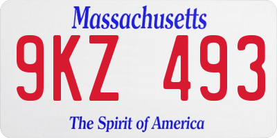 MA license plate 9KZ493