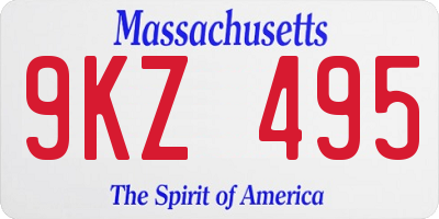 MA license plate 9KZ495