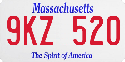 MA license plate 9KZ520
