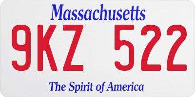 MA license plate 9KZ522