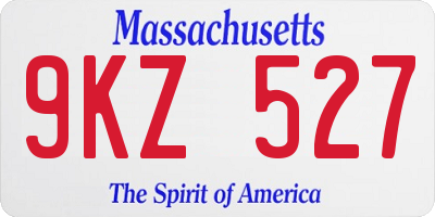 MA license plate 9KZ527