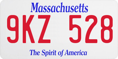 MA license plate 9KZ528