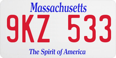 MA license plate 9KZ533