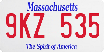MA license plate 9KZ535