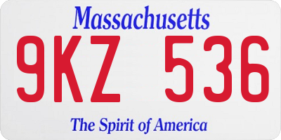 MA license plate 9KZ536