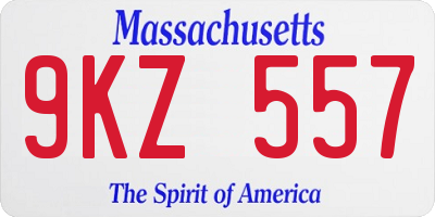 MA license plate 9KZ557