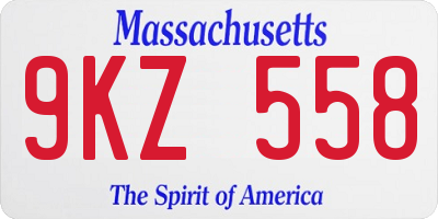 MA license plate 9KZ558