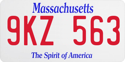 MA license plate 9KZ563