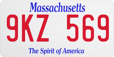MA license plate 9KZ569