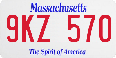 MA license plate 9KZ570