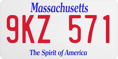 MA license plate 9KZ571