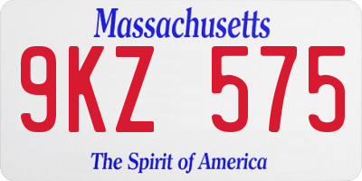 MA license plate 9KZ575