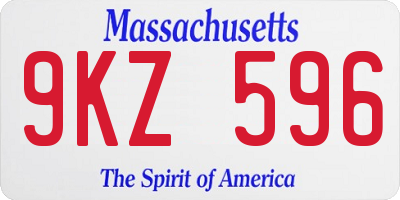MA license plate 9KZ596
