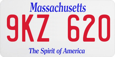 MA license plate 9KZ620