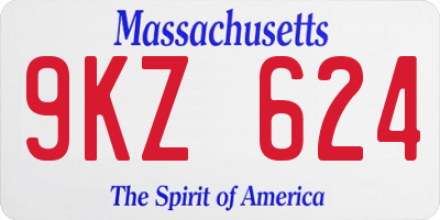 MA license plate 9KZ624