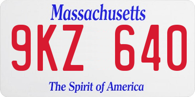 MA license plate 9KZ640