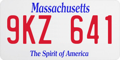 MA license plate 9KZ641