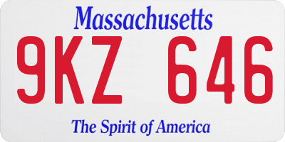 MA license plate 9KZ646