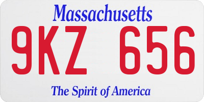 MA license plate 9KZ656