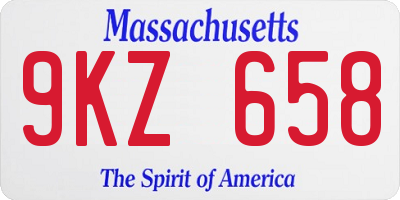 MA license plate 9KZ658