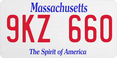 MA license plate 9KZ660