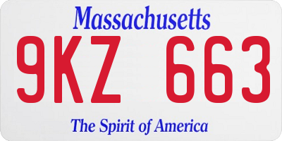 MA license plate 9KZ663