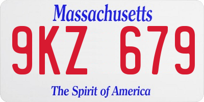 MA license plate 9KZ679
