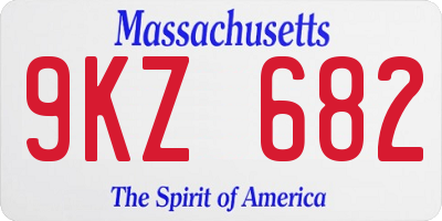 MA license plate 9KZ682