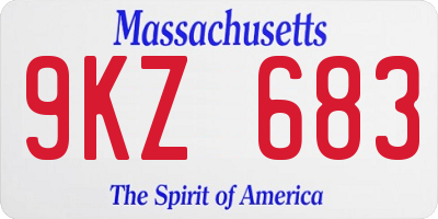 MA license plate 9KZ683